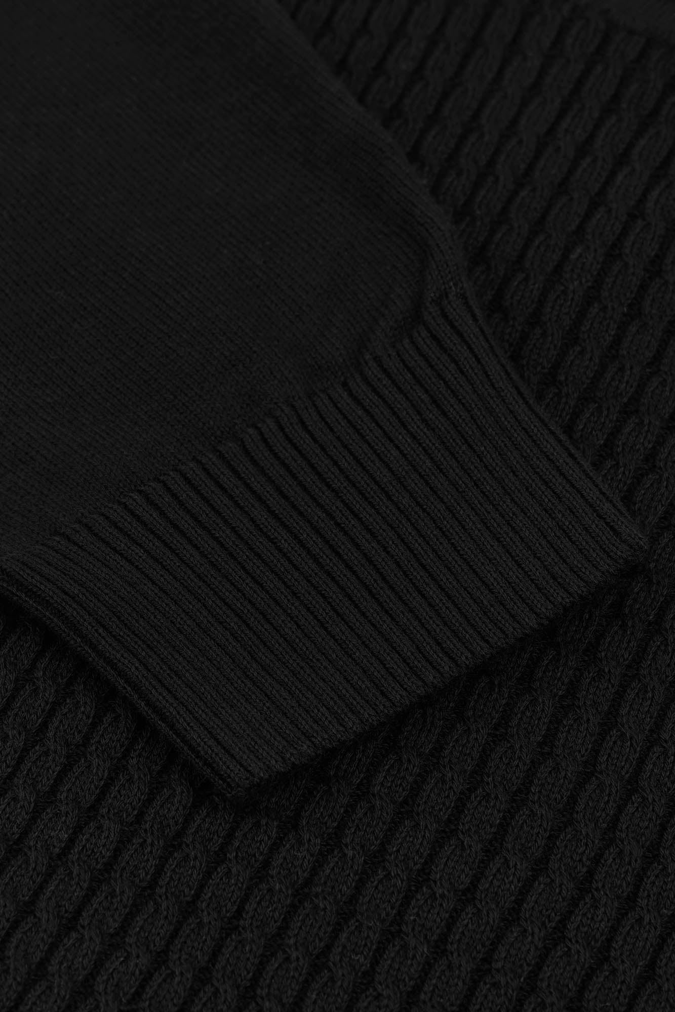 Image of Close-up of black textured fabric