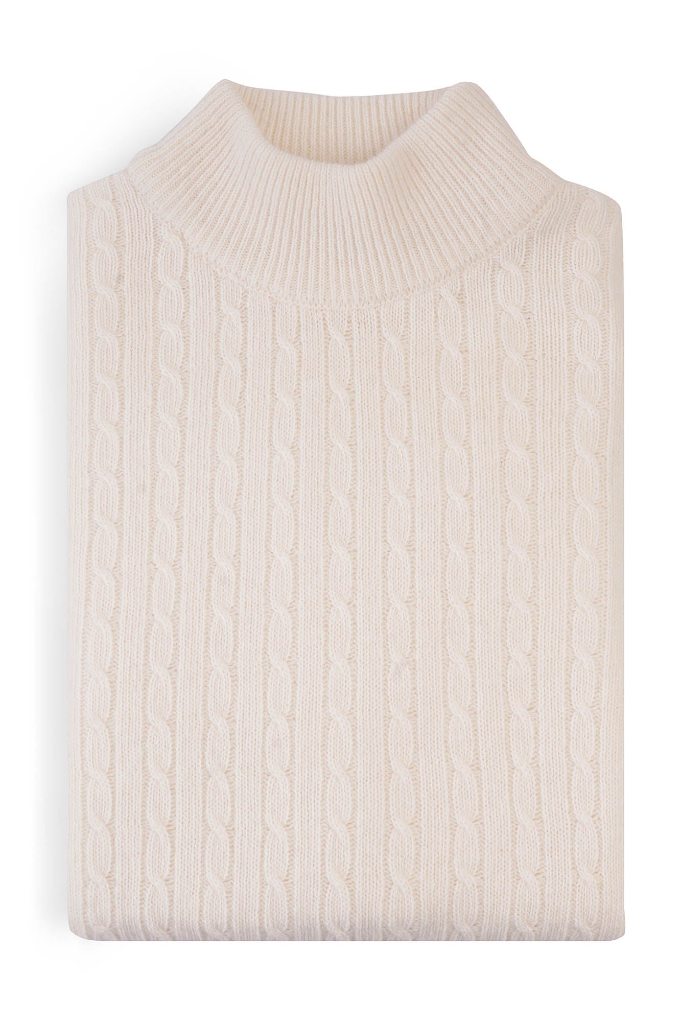 Image of Beige ribbed knit sweater on a white background