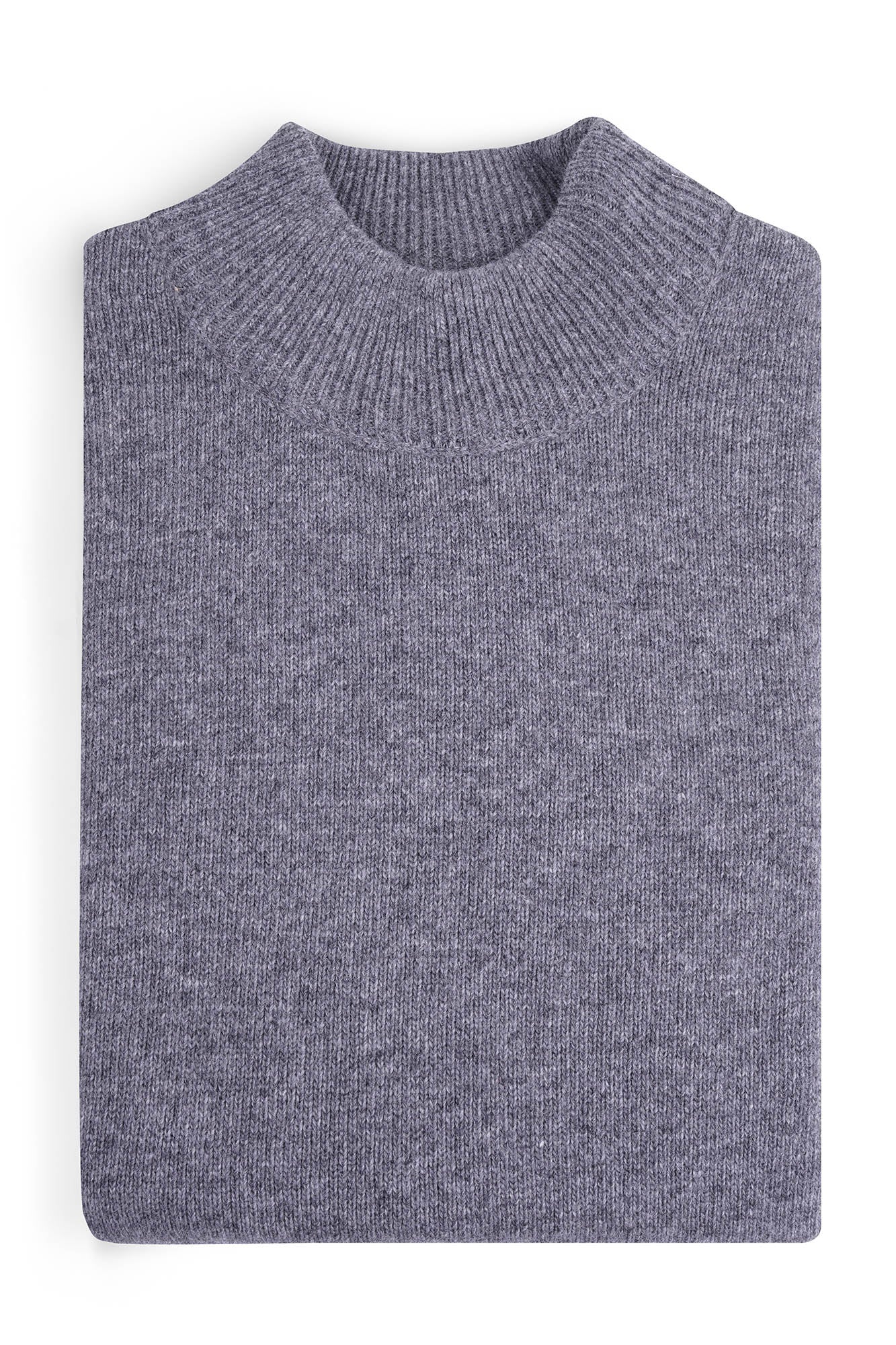 Image of Folded gray sweater on a white background